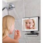 toilettree fogless shower mirror in use