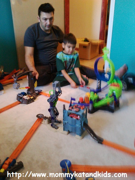 playing with hot wheels on Christmas morning playing with hot wheels on Christmas morning