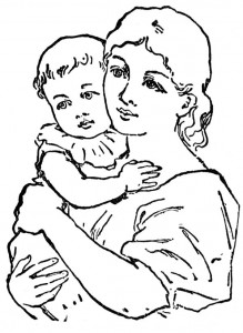 mom and baby illustration