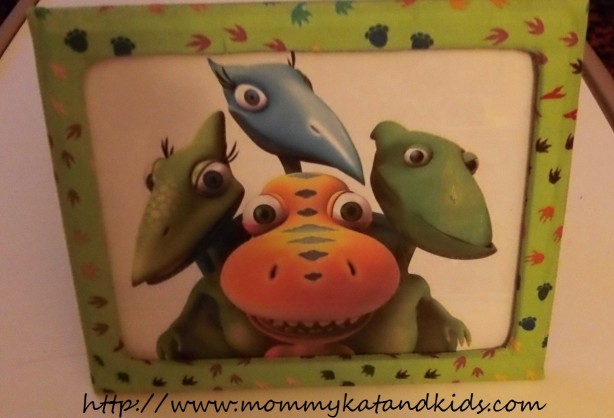 finished dinosaur train fabric fun picture frame
