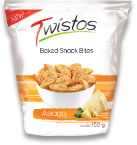 twistos baked snack bites asiago