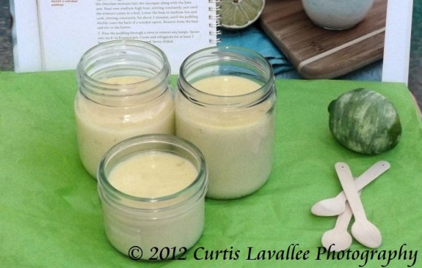 white chocolate-lime puddings