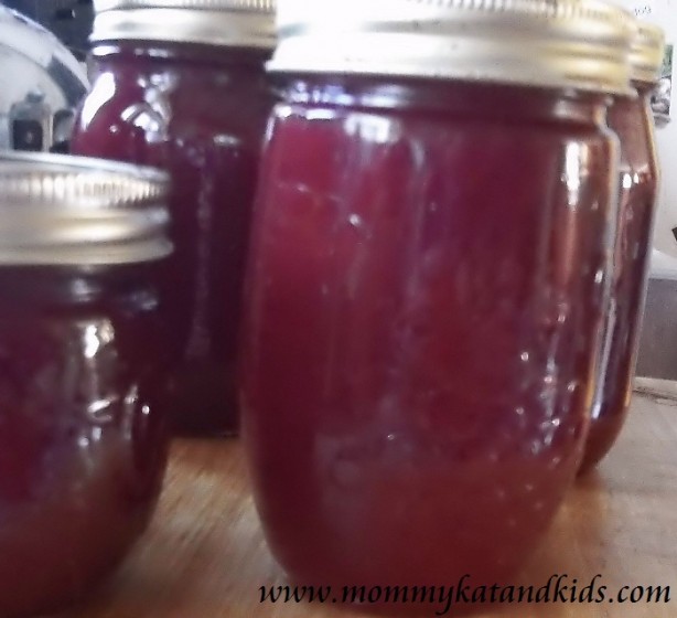 plum jam in jars