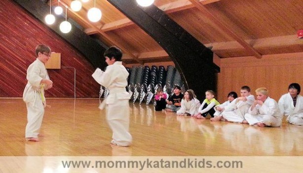 boys sparring karate