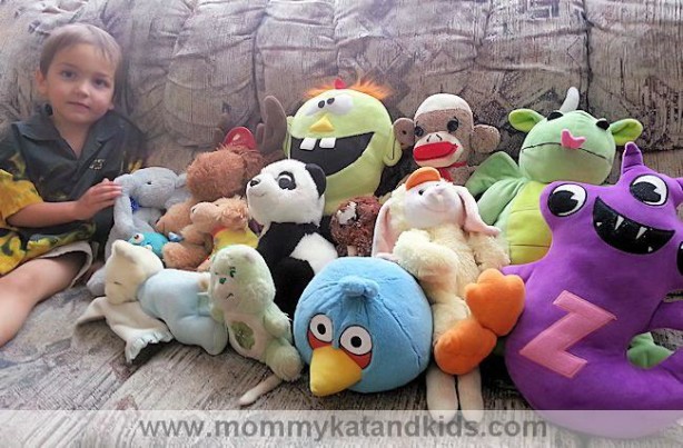benjamin with stuffed animals
