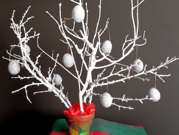 white christmas tree decoration
