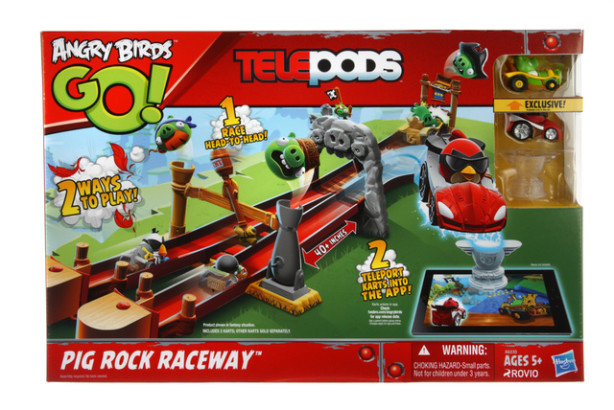 angry birds go telepods pig rock raceway