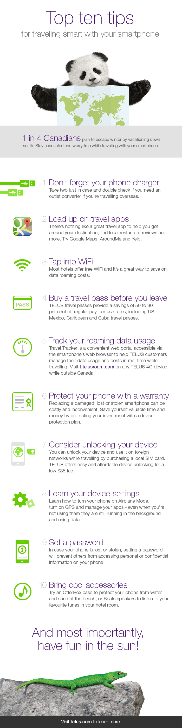 smartphone travel tips infographic