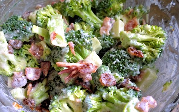 broccoli salad closeup