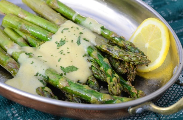 roasted asparagus with dijon cream sauce