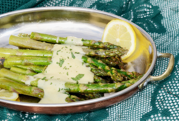 roasted asparagus silk dijon sauce