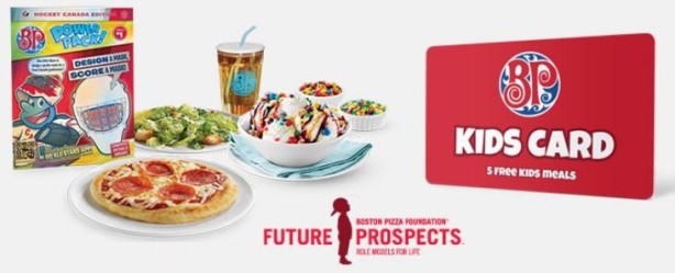 boston pizza kids card meal