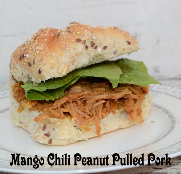 mango chili peanut pulled pork
