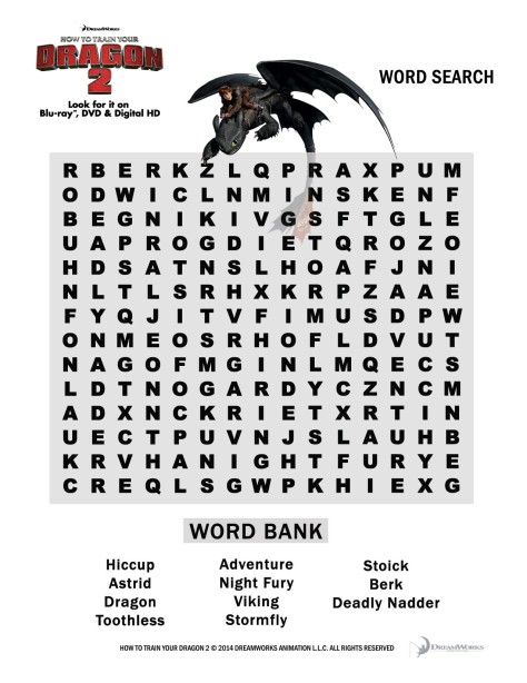 how to train your dragon 2 word search