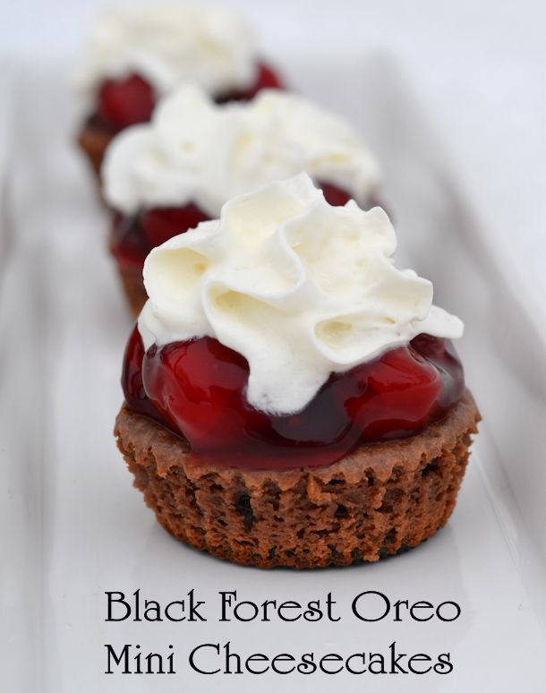 black forest oreo mini cheesecakes