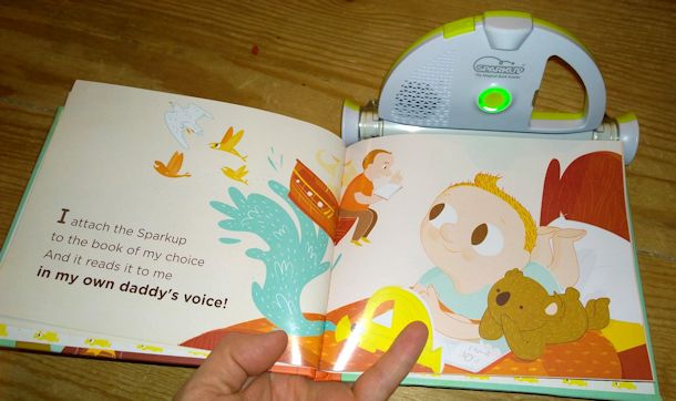 sparkup magical book reader in use
