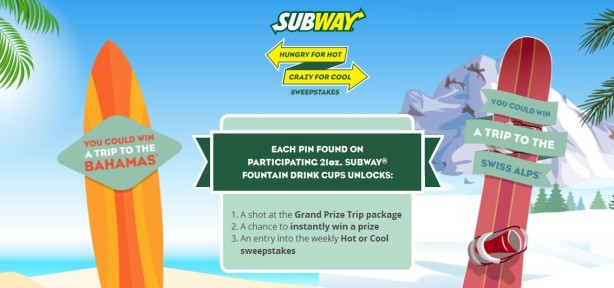 subway hot cool sweepstakes