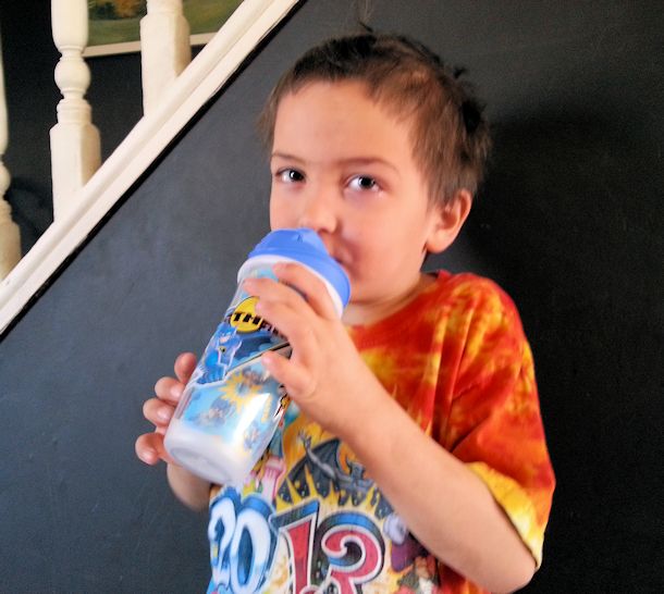 boy drinking from playtex playtime cup