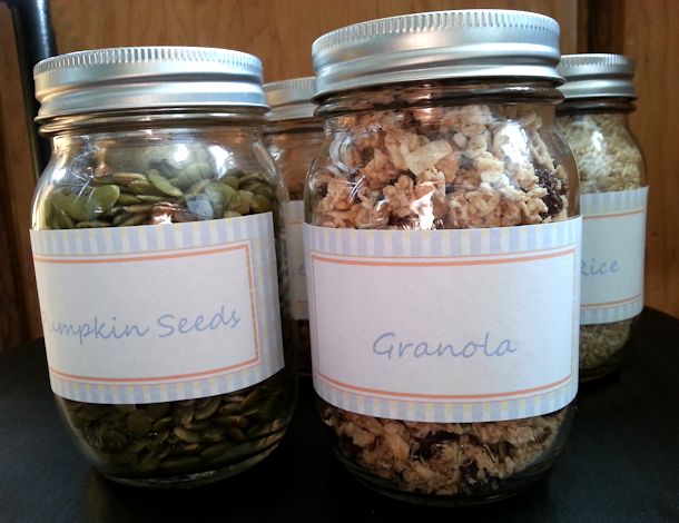 clean labelled kitchen jars