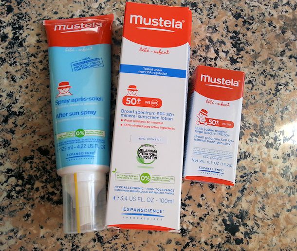 mustela infant sunscreen and spray