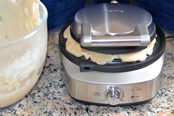 breville waffle iron in use