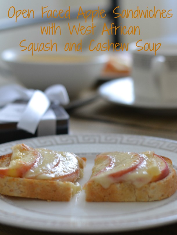 Easy Open-Faced Apple and Gruyere Sandwiches with Soup. Perfect for holiday entertaining!