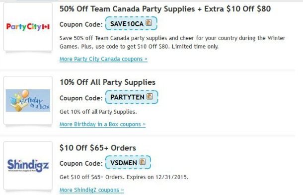 retailmenot party supplies coupon codes