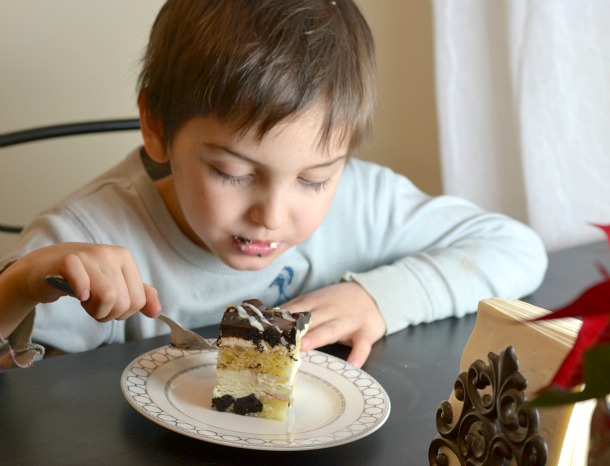 inspired by happiness boy eating cake