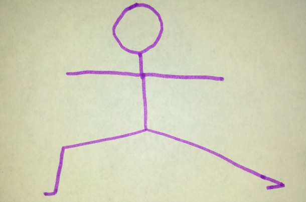 yoga warrior 2 stick figure