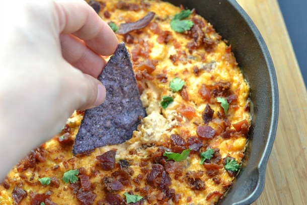 bacon cheddar dip with chips