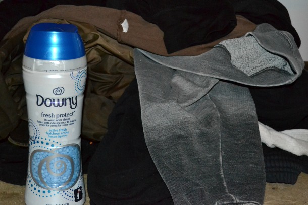 Getting ready to tackle a load of the dirtiest clothes imaginable with Downy Fresh Protect!