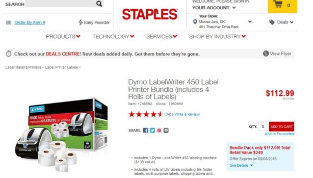staples dymo bundle website