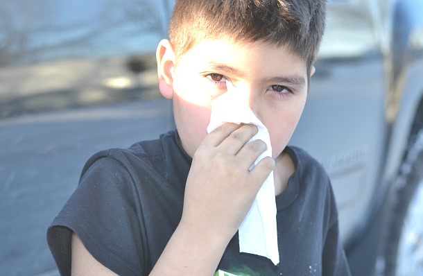boy with tissue