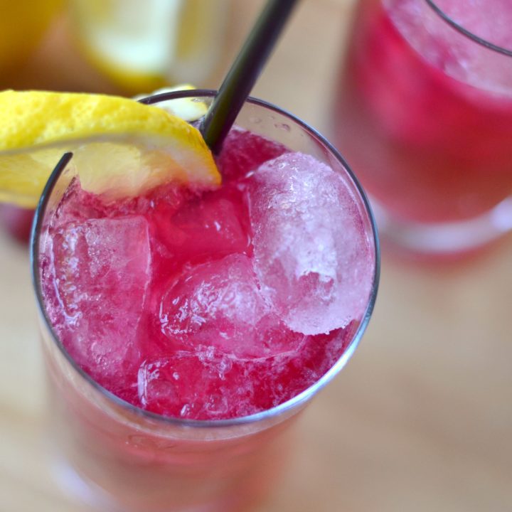 sparkling grape lemonade closeup