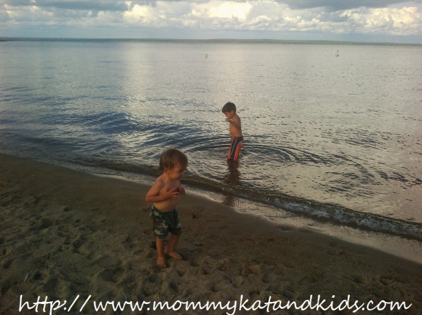 boys at the beach