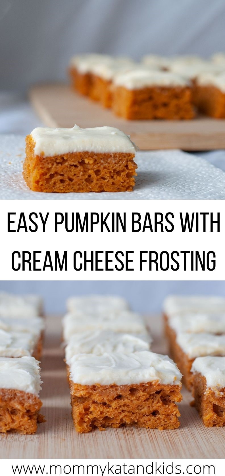 Pumpkin Bars Cream Cheese Frosting Pin