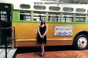 kat in front of rosa parks bus henry ford
