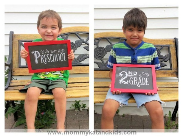 boys back to school chalkboard