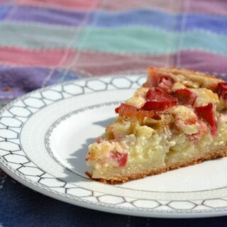 rhubarb tart slice