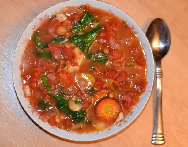 spinach and lentil vegetable soup