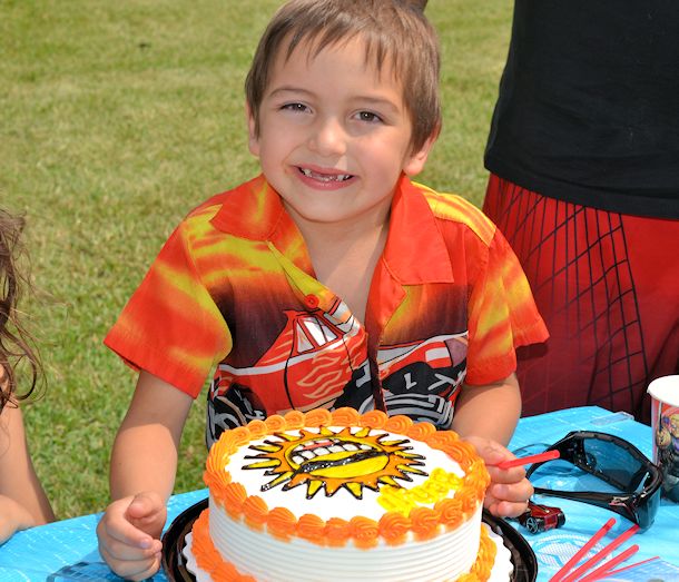 boy with birthday cake