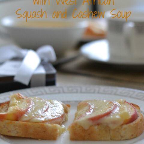 Easy Open-Faced Apple and Cheese Sandwiches with Soup. Perfect for holiday entertaining!