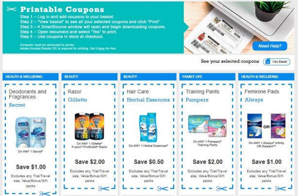 printable coupons P&G