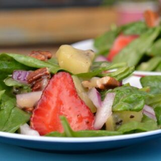 strawberry kiwi spinach salad