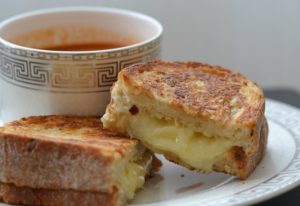 gourmet grilled cheese closeup