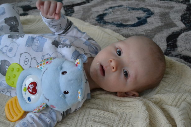 baby cormac on blanket