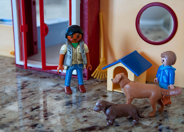 playmobil people and dogs