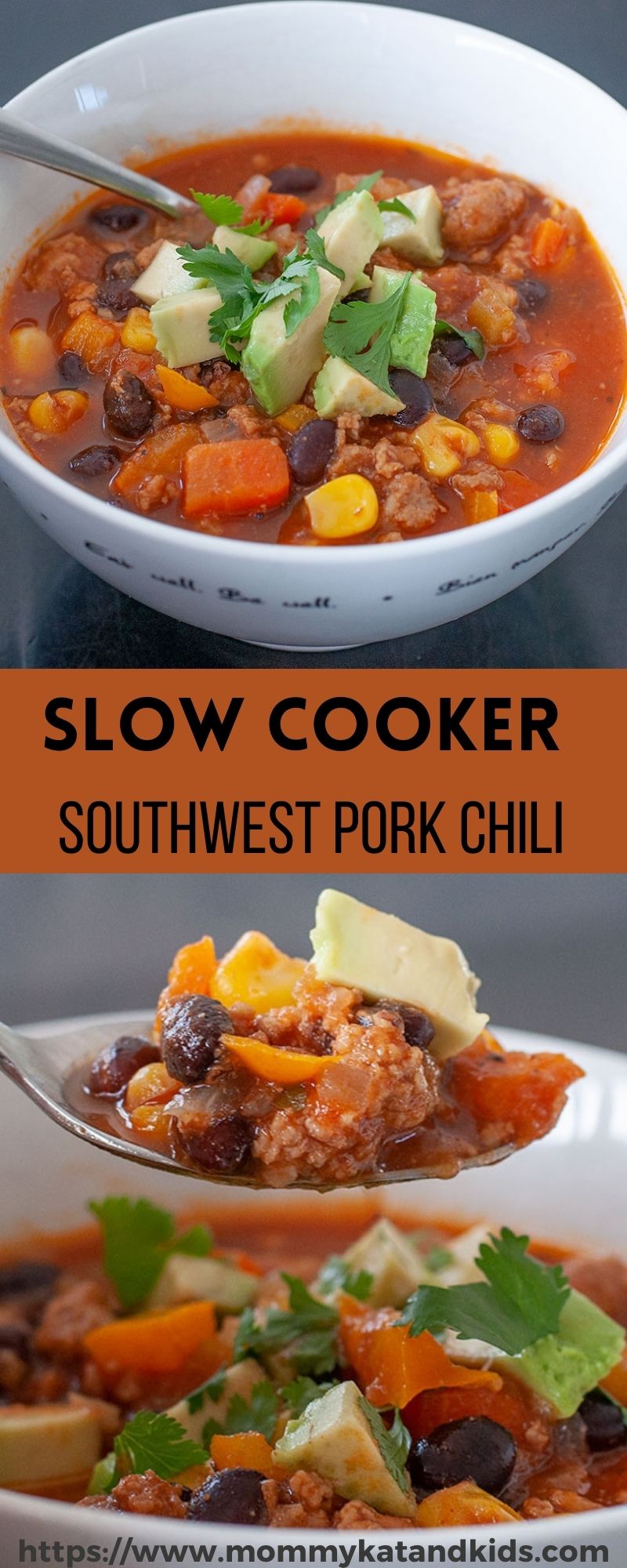 This delicious budget-friendly Southwest Pork Chili is quick to toss together and can be cooked in the slow cooker, Instant Pot or stovetop!