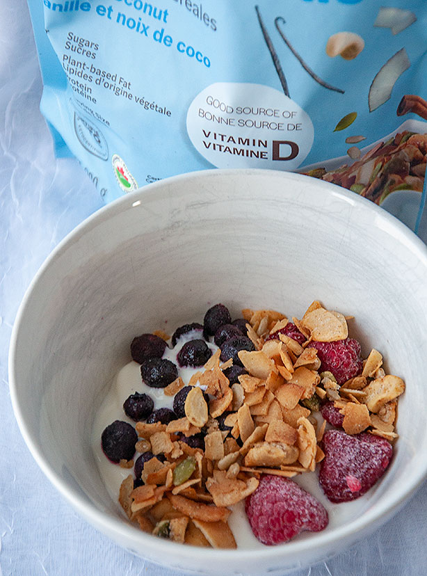 grain-free granola with yogurt and berries