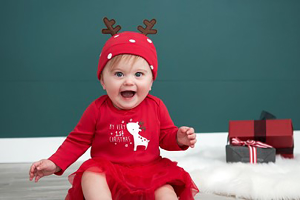 baby in holiday clothes